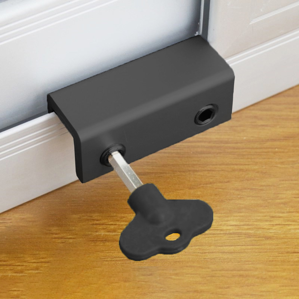 Sliding Door Window Lock with Key Wrench Door Frame Security Lock Aluminium Alloy Window Limit Stop Locks Kid/Children Guards