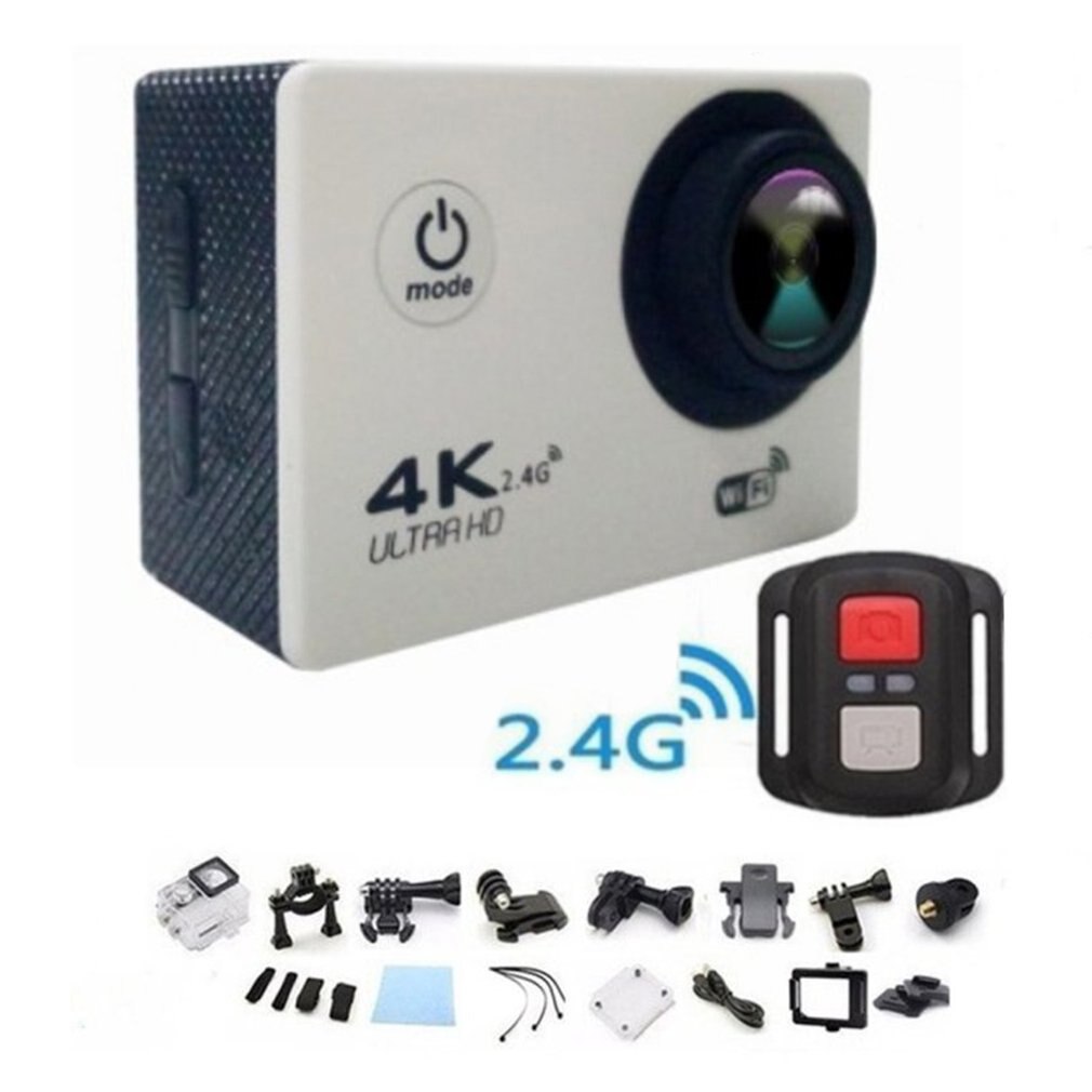 Ultra HD 4K Action Camera wifi Camcorders 16MP 170 go cam 4 K deportiva 2 inch f60 Waterproof Sport Camera pro 1080P 60fps cam: white