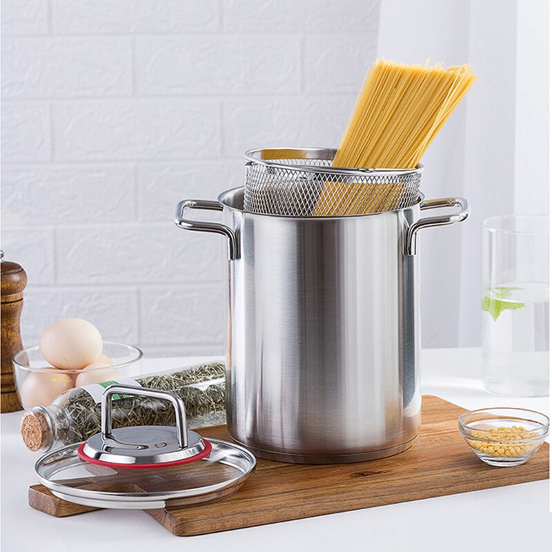 Boussac 304 Rvs Friteuse Asperges Pot Hoge Amall Soep Pot Friteuse Huishoudelijke Olie-Besparing Soeppan Koken pasta Pot