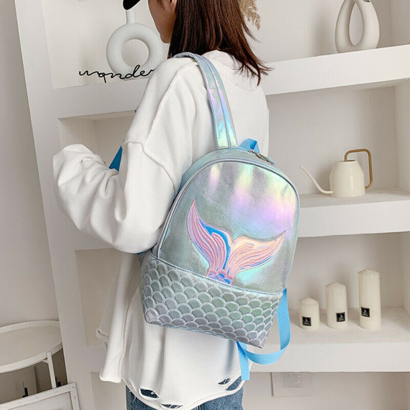 Frauen rucksäcke Meerjungfrau aufbringen Holographische Rucksack Reise PU Leder Holographische Rucksack Schule Taschen