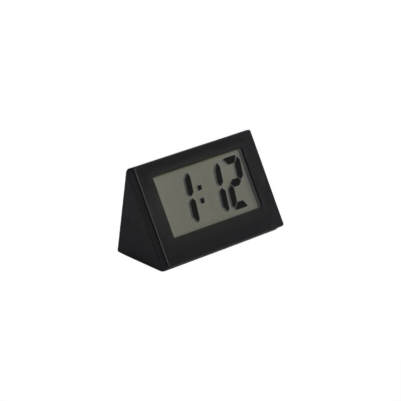 Mini Lcd Digital Uhr Schlafzimmer Einfache Kleine Elektronische Uhr Tragbare ändern Mann Große Wort Tabelle Schüler Prüfung Stumm Schreibtisch Uhr: Schwarz