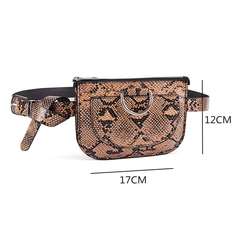 Women Waist Belt Bag Serpentine Vintage Waist Bags Girl Bum Pouch Phone Leather Chest Packss