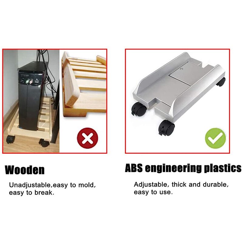 Cpu Stand, Verstelbare Verwijderbare Computer Mainframe Opbergrek Met 4 Zwenkwielen Voor Pc Desktop Computer