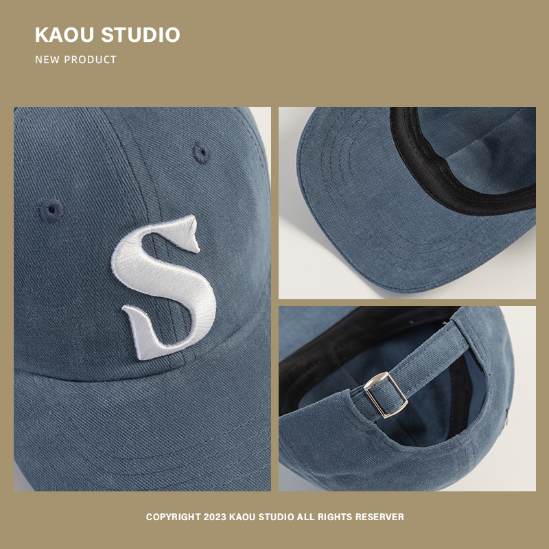 Boné de beisebol masculino e feminino, letra S, estilo coreano, boné pico para pais e filhos, chapéu de sol casual masculino, combinando, combinando, na moda