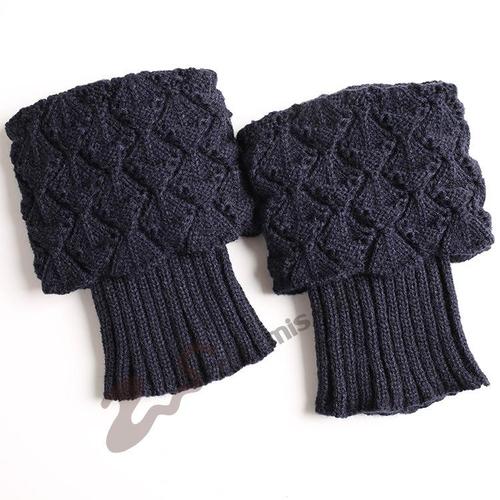 1 pair Women Autumn Winter Casual Leg Warmers Knitted Boot Cover Short Solid Color Socks Foot Warming Cover: NV