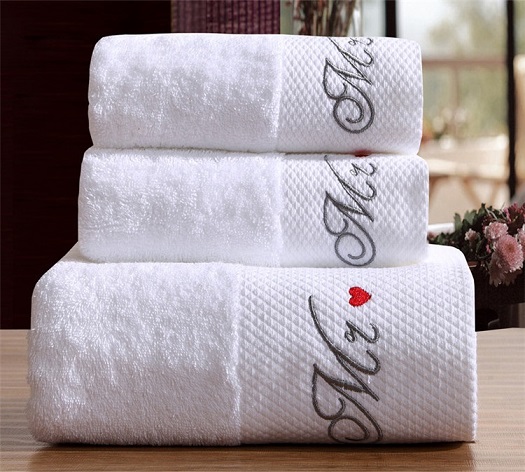 3 Stks/set Wit Hotel Katoenen Badstof Badhanddoek Set Voor Volwassenen Geborduurde Luxe 1Pc Badhanddoek + 2 Stuks hand Gezicht Handdoeken Badkamer: E Towel Set