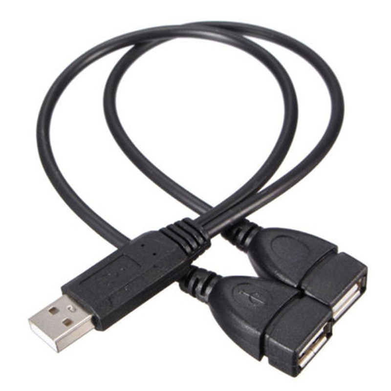 HOT 30cm Y rozdzielacz zasilania Adapter przewodu kabel USB 2.0 A męski na 2 podwójne żeńskie gniazdo