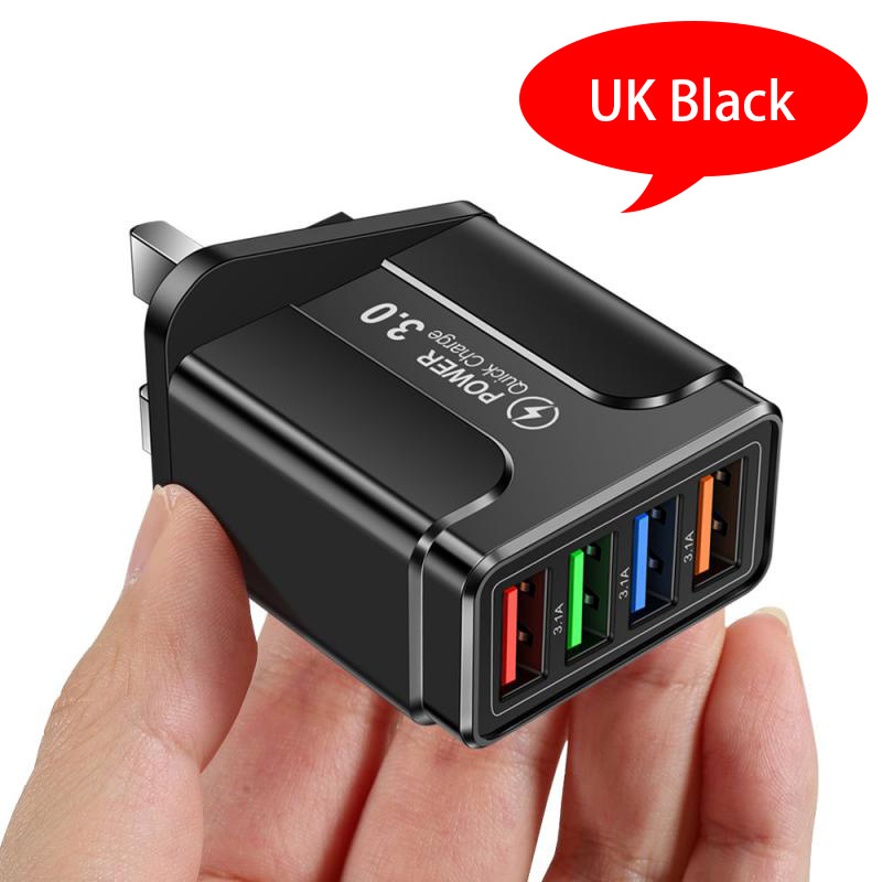 EU European KR Plug Adapter Japan China US To EU Travel Power Adapter Electric Plug Converter Charger Socket AC Outlet: BLACK UK