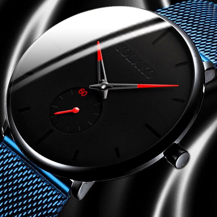 Nowa sława mężczyźni ultra cienkie zegarki męskie siatka ze stali nierdzewnej zegarek męnarty biznes zegarek kwarcowy na co dzień Relogio Masculino zegarek
