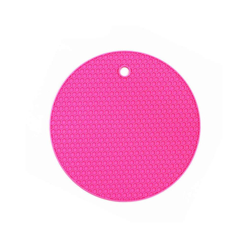 Round Heat Resistant Silicone Honeycomb Mat Drink Cup Coasters Non-slip Pot Holder Table Placemat Kitchen Tools Accessories: Orange