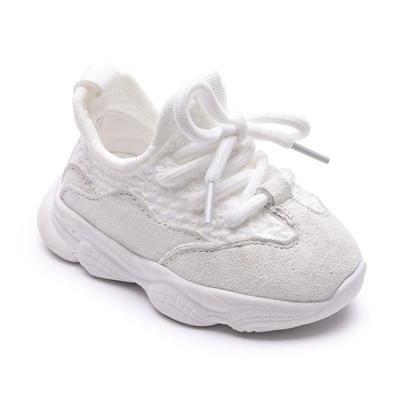 2020 outono do bebê da menina menino da criança sapatos infantis casuais tênis de corrida fundo macio confortável respirável crianças sneaker ue 15-25: WHITE / 24