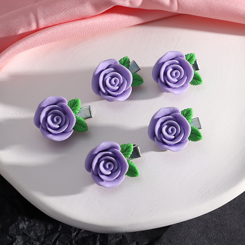 Épingle à cheveux rose douce pour fille, série mignonne, nœud, pêche, camélia, cœur, bord, accessoires pour cheveux, coiffure: Black