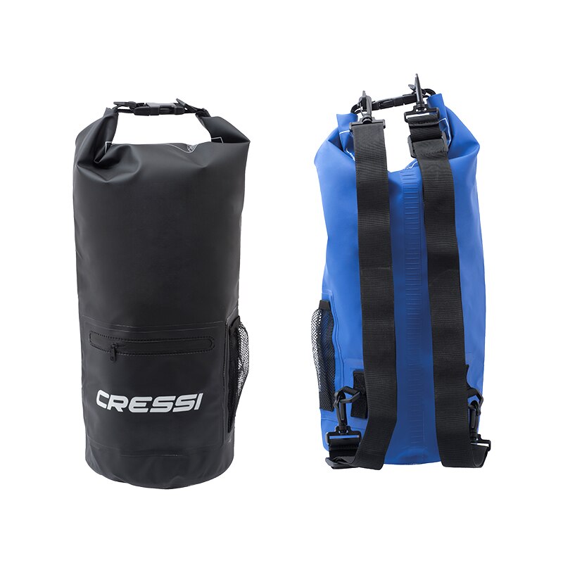 Cressi 10l 20l dry bag vattentät dykutrustning väska dyk snorkling simning drifting bag med dragkedja fram