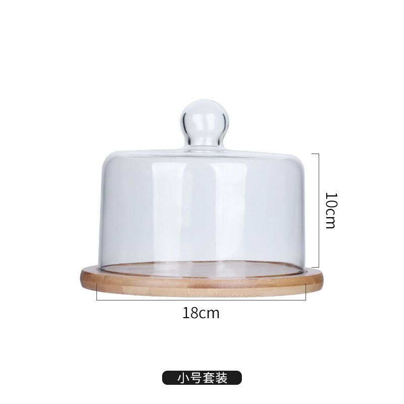 Afternoon Tea Cake Stand Vintage Hout Glas Fruit Dessert Snoep Snack Cake Stand Woonkamer Ondersteuning Gateau Servies DG50TD: 18cm