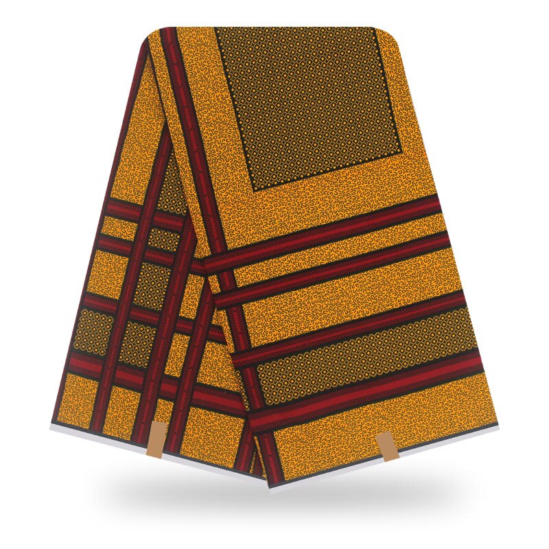 Afrikansk stoff vokstrykk ekte voksduk 100%  bomullsmateriale 6 yards afrikansk ankara bomull voks stoff for kjole: Farge 10