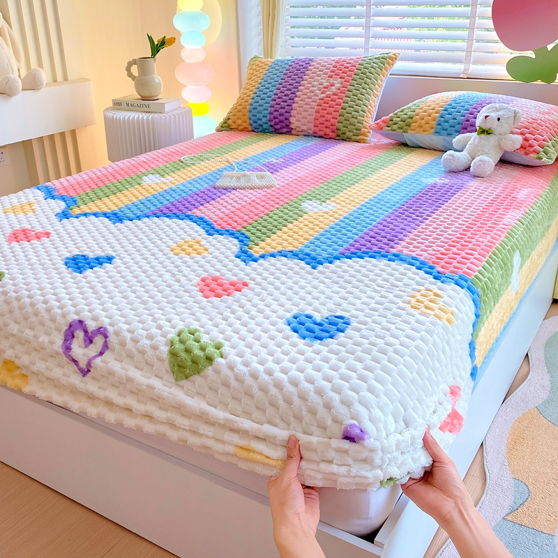 Varmt laken, mykt fløyels sengetrekk, dobbeltlaken, vintermadrassbeskytter, sengetøy, drapert de lit (putetrekk må bestilles): 220 x 240cm / Rød