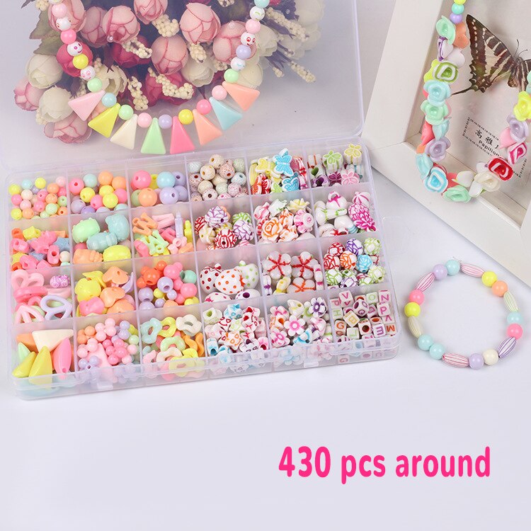 13 arten DIY Handgemachte Perlen Spielzeug mit Zubehör einstellen Mädchen Weben Armbinde Schmuck, Der Spielzeug Pädagogisches Spielzeug für freundlicher: E