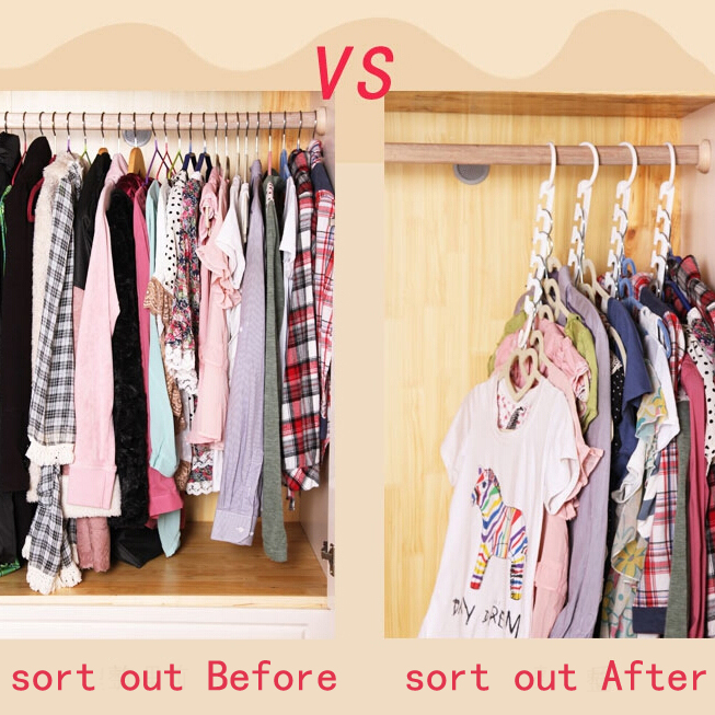 1 stks 3D Ruimtebesparend Hanger Magic Kleerhanger met Haak Closet Organizer Thuis Tool