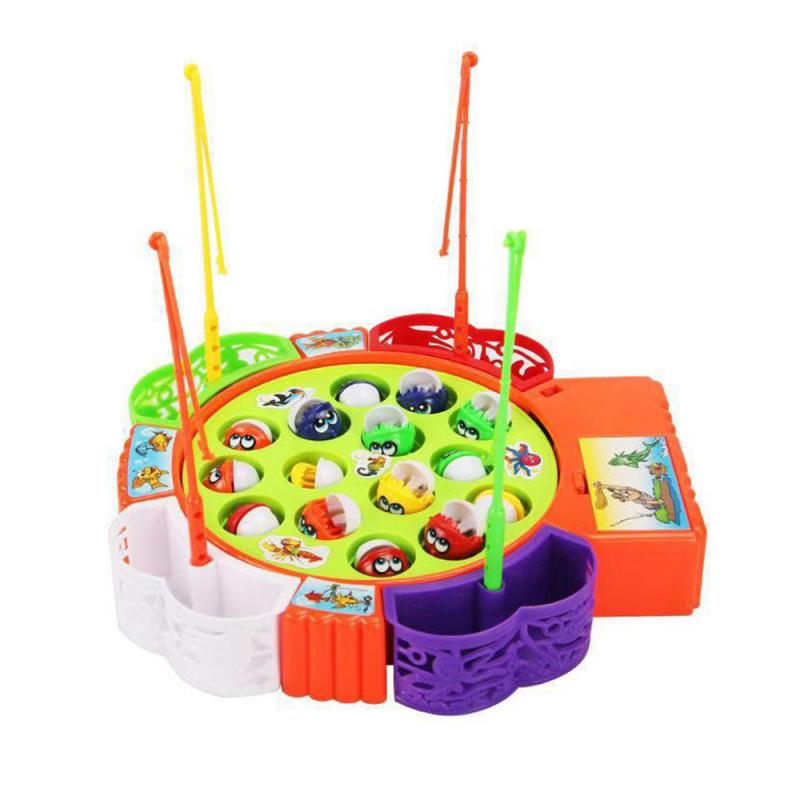 Kinderen Vissen Speelgoed Muziek Vissen Boord Set Magnetische Roterende Functie Licht Baby Educatief Speelgoed Kerstcadeau: 15pcs fish
