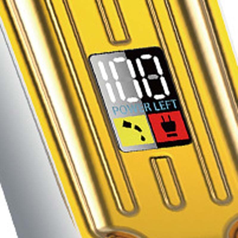 Volledig metalen kappershaartrimmer, geluidsarme elektrische draadloze lcd-haartrimmer, goud zilver haarknipmachine, grasmaaier