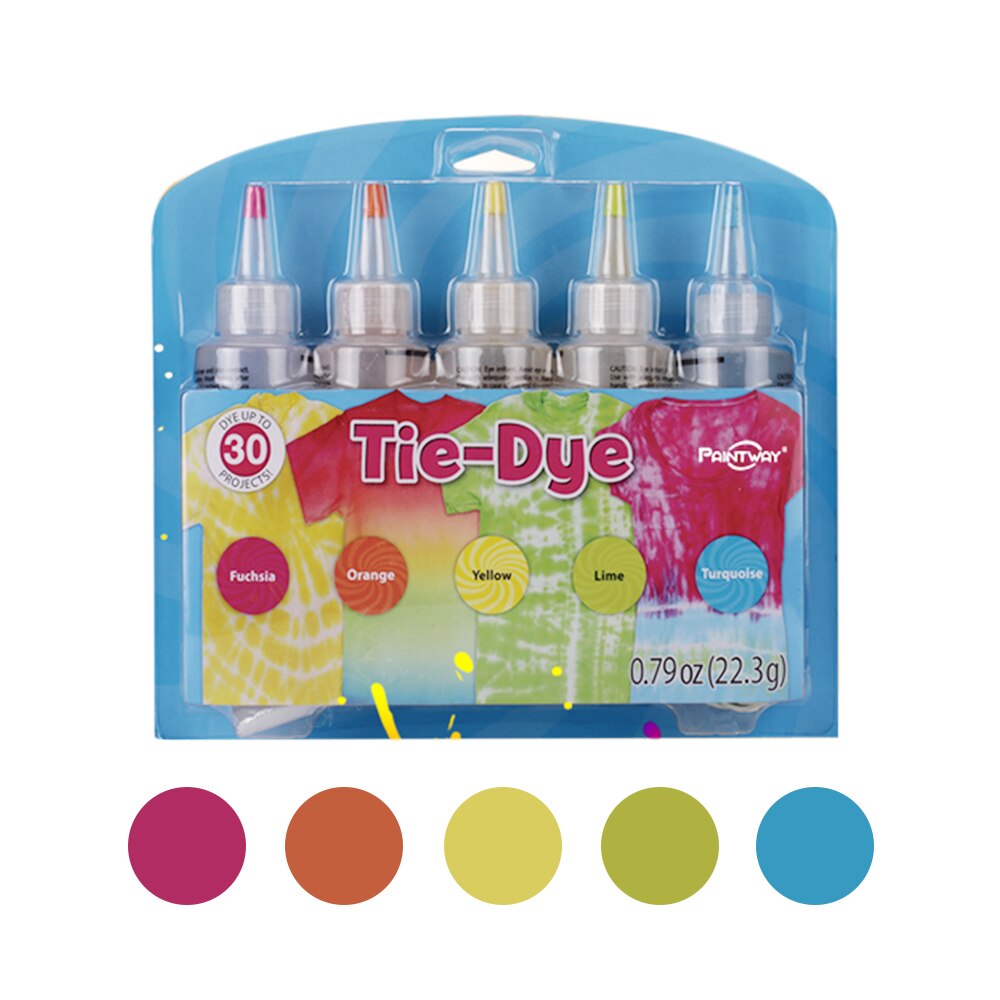 5 färger tie-dye kit bomull linne kläder färgämnen giftfri diy dye kit färg färger kläder för färgämnen målning verktyg: 5 st 5