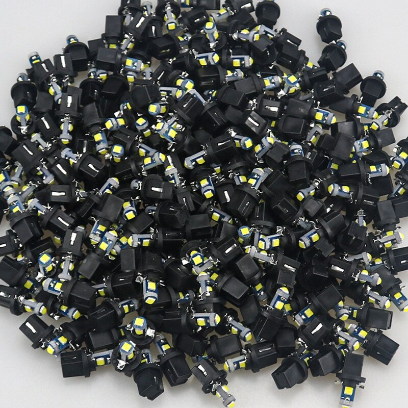 Ampoule led T5 B8.5 B8.5D 3030-3SMD, 20 pièces, indicateur de jauge, lumières intérieur du tableau de bord, lampe latérale, dc 12v