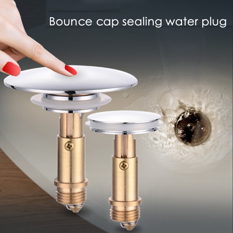 Chrome Easy Up Basin Waste Bathroom Basin Up Drain Sink Push Button Click Clack Plug Bolt Bath Accessories ^o^