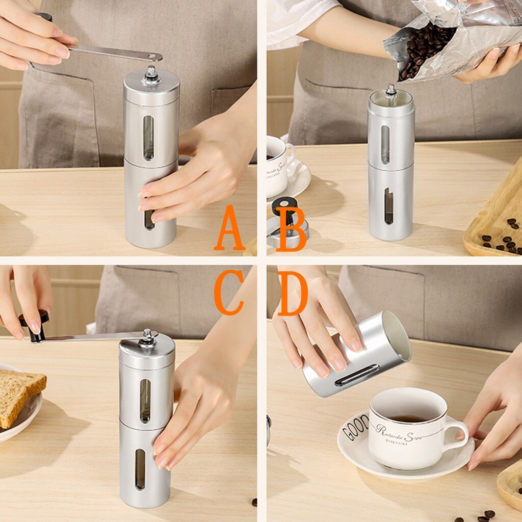 Portable Coffee Grinder Stainless Steel Adjustable Handheld Coffee Grinder Cocoa Bean Mill Manual Coffee Grinder#0826g30