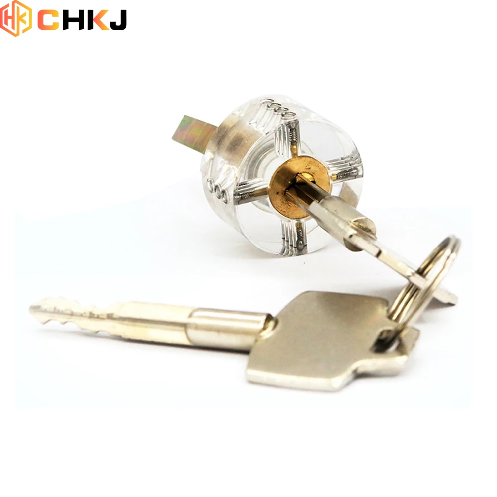 CHKJ Cross Key Locks for Door Drawer Cabinet Pick Set Transparent Cutaway Practice Lock Training Skill For Locksmith Practice