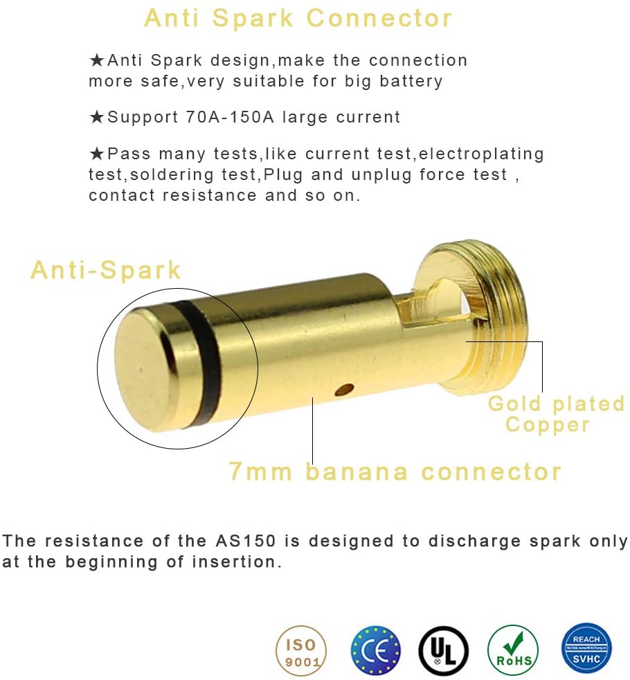 2Pairs 6Pairs Vergaren AS150 Man Vrouw Anti Vonk Connector 7 Mm Vergulde Banaan Plug Set Voor Batterij esc En Lading Lood