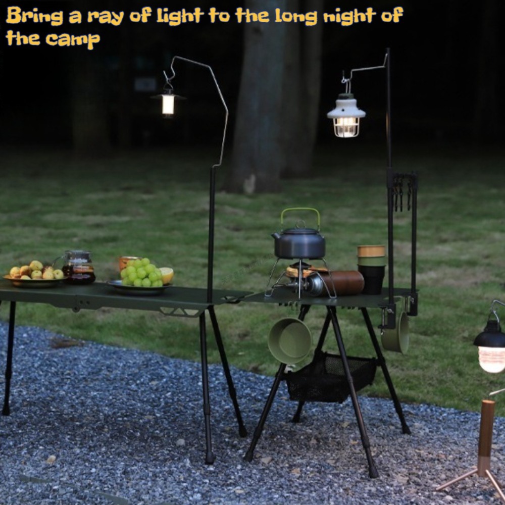 Camp Folding Light Stand Camping Equipment Outdoor Accessorie Portable Desktop Light Pole Bracket Lighting Hanging Light Bracket