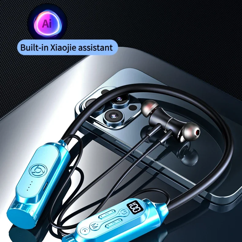 Drahtlose Kopfhörer Nacken büGel Kopfhörer Spielen LED-Anzeige Stereo Sport Headset Halfter wasserdichte magnetische Ohrhörer