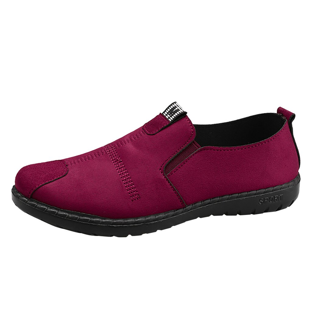 Women's Breathable Running Shoes - Slip-on Mesh Upper, Rubber Outsole, Cushioning: Red / 7.5