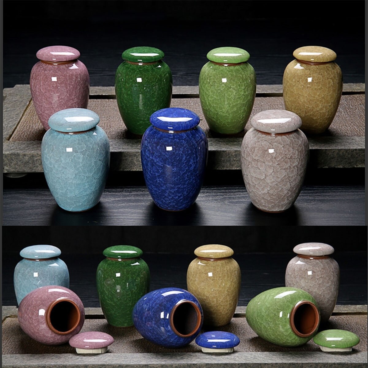 7 farver keramik urner kæledyr hund kat fugle mus kremering aske urne souvenir kiste columbarium kæledyr mindesmærker