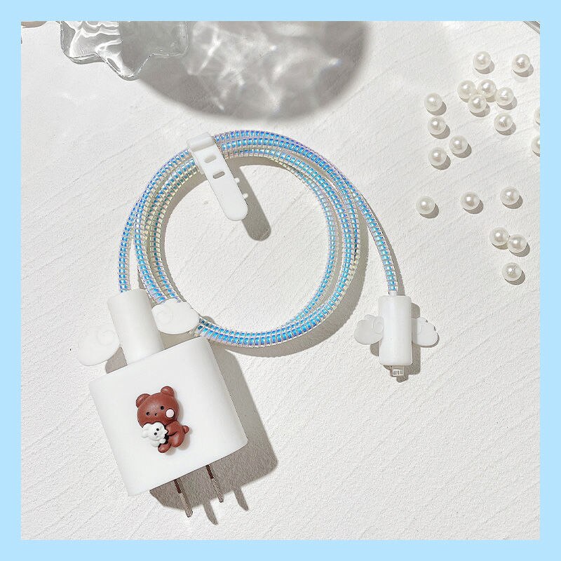 Nowa osłona kabla dla iPhone 12 11 szybkie ładowanie 18/20 W wtyczka ochraniacz kabel danych USB ochrona linii Sprial kabel ochronny: 014