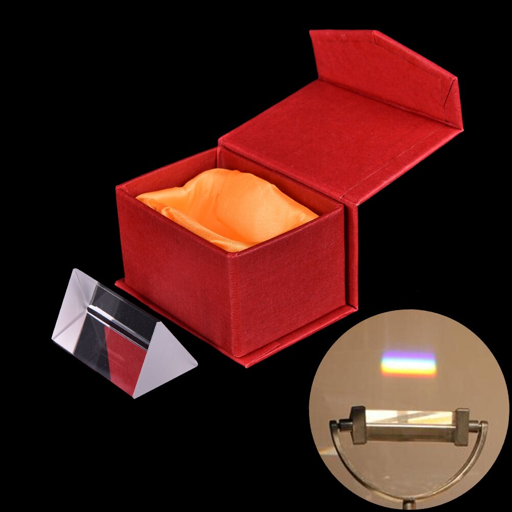 Alta qualidade 5 cm prisma triangular ensino de vidro óptico triplo física espectro de luz shool papelaria escritório