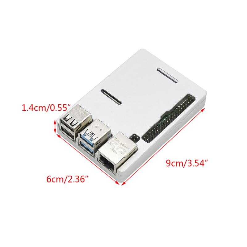 1Set Aluminum Alloy Case Ultra-thin Metal Protective Cover Shell Silver Enclosure for Raspberry Pi 4 Model B 32CB