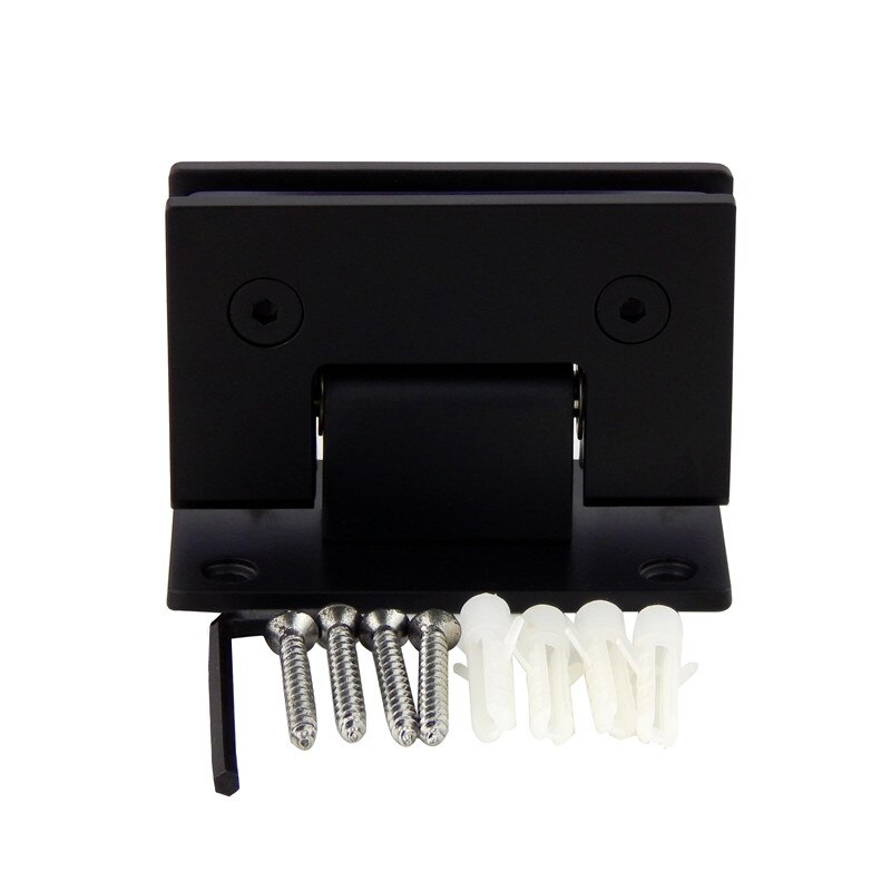 Frameless Pivot Shower Glass Doors Hinge Stainless Steel Bathroom Black Clip 90Degree Glass Door Cupboard Showcase Cabinet Clamp