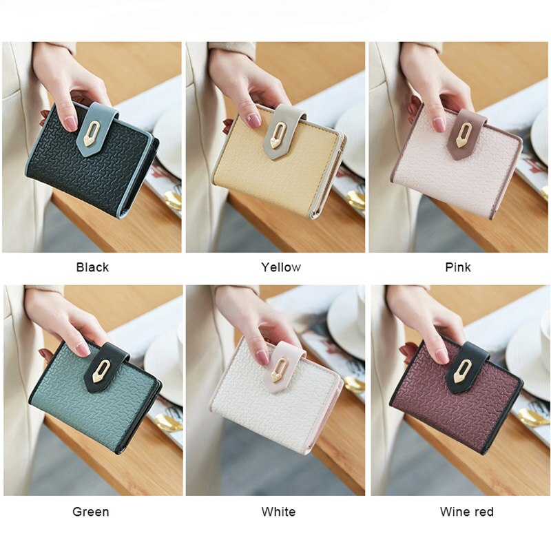 Short Wallet Women Zipper Hasp Panelled Small Purse High Capacity Coin Purse Card Holder