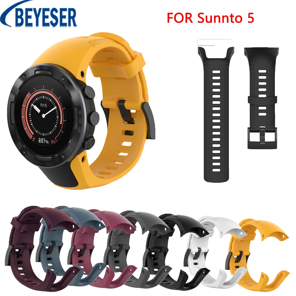Blød silikone urrem til suunto 5 , udskiftningsarmbånd til suunto 5, smartwatch-rem, tilbehør