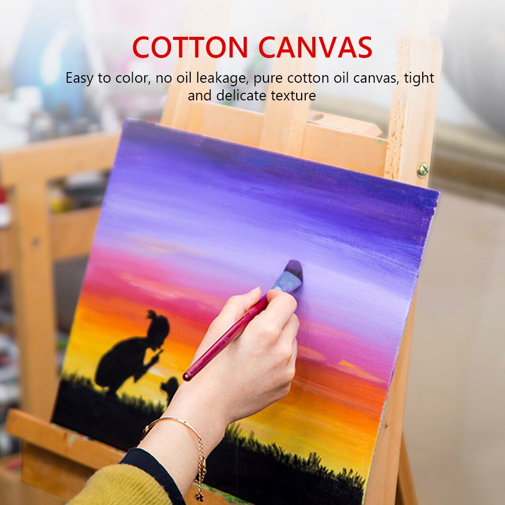 6Pcs/lot Multiple sizes White Blank Square Artist Canvas For Oil Painting Acrylic cotton canvas board For Artists Beginners