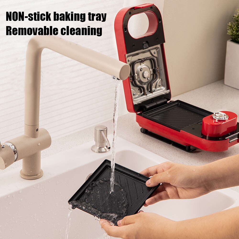 Mini gaufrier électrique pour petit-déjeuner, appareil ménager multifonction pour préparer des sandwichs et des crêpes Takoyaki