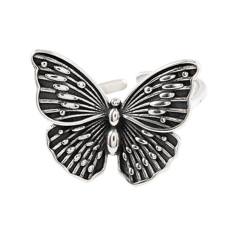 Charmant Open Vlinder Ring Voor Vrouwen Vintage Boho Party Ringen Gothic Punk Sieraden Cadeaus Voor Meisjes