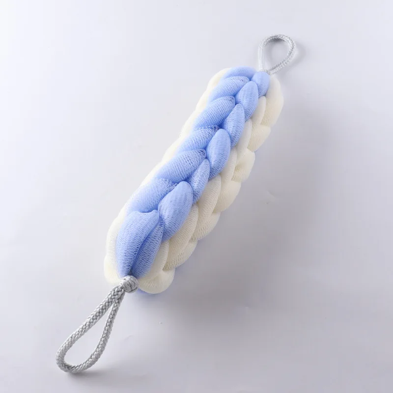 Adult Backrub Bathing Tool Scrub Strap Shower Washcloth Bast Wisp Flower Mesh Push Up Bubble Massage Brush Bath Clean Tools: Blue