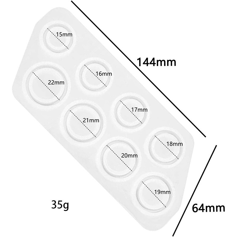 Molde de anillo de resina epoxi para fabricación de joyas, moldes de silicona para anillos de diamante con 14 tamaños diferentes para manualidades DIY: 1 pack