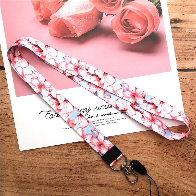 Lanyard for Keys flower lanyard for iphone 7 Samsung Phones MP3 USB Flash Drives Keys Keychains ID Name Tag Badge Holders