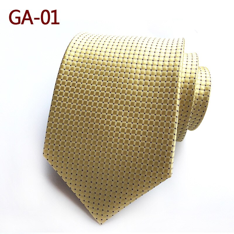 Mens Ties Silk Luxury Neck Tie 8cm Cravate Geometric PLAIDS&amp;CHECKS Tie Business Wedding Party Neck Tie for Men: GA-01