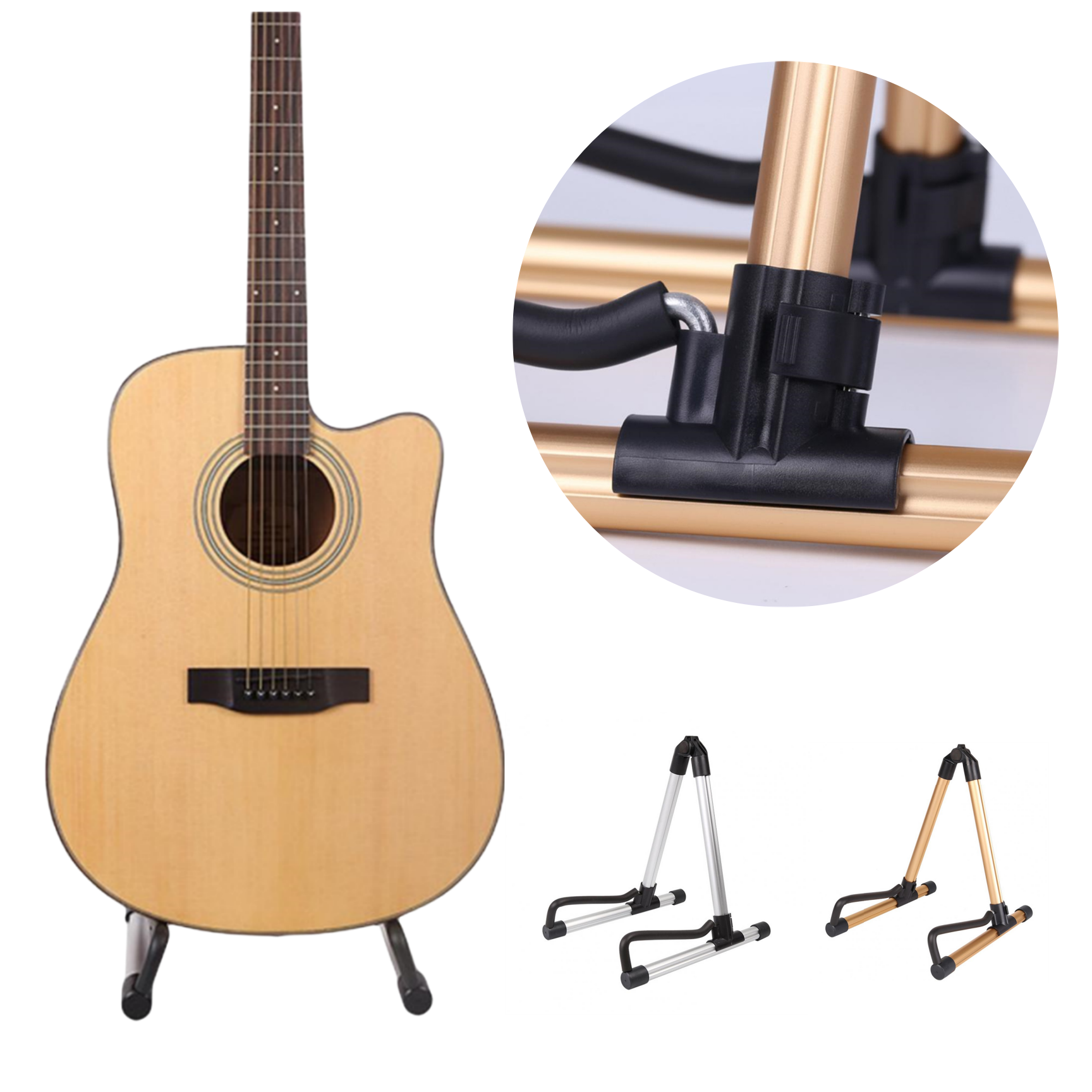 Gitarren ständer Aluminium legierung faltbar abnehmbare A-Rahmen für Gitarren Bass Ukulele tragbare Halterung