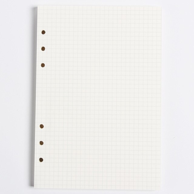 A6 Binder Notebook Refill 6 Hole Loose Leaf Spiral Notebooks Paper Core Weekly Planner Office Agenda Book Blank Inner: Grid