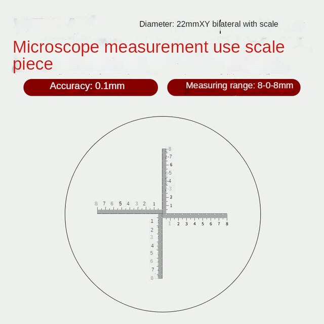 Microscope micrometer calibration sheet Scale measuring rule 0.05mm calibration glass sheet 0.1mm calibration reticle: See text details -13